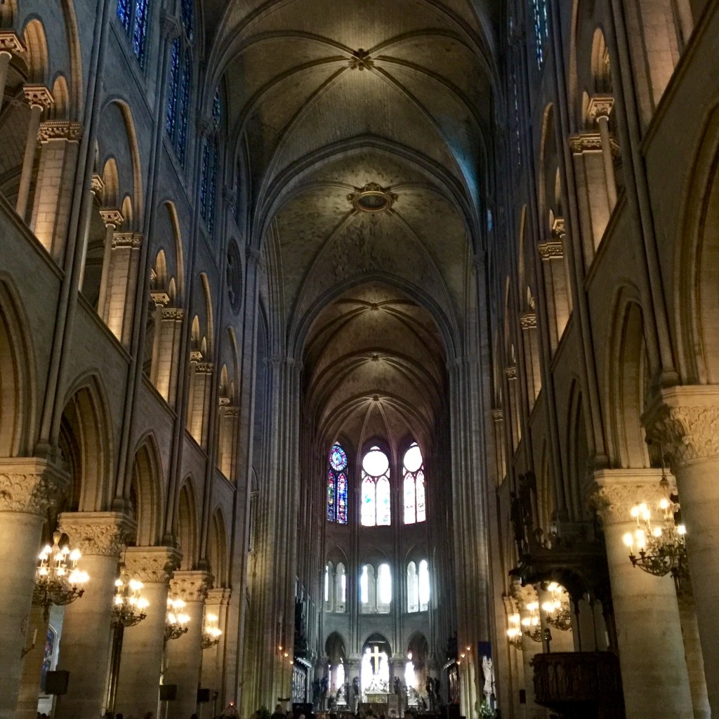 Inside Notre Dame.