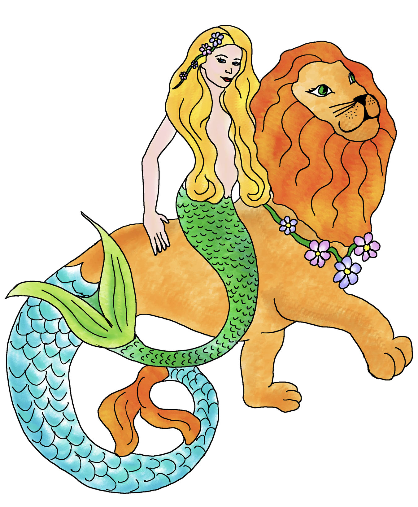Mermaid and Lion