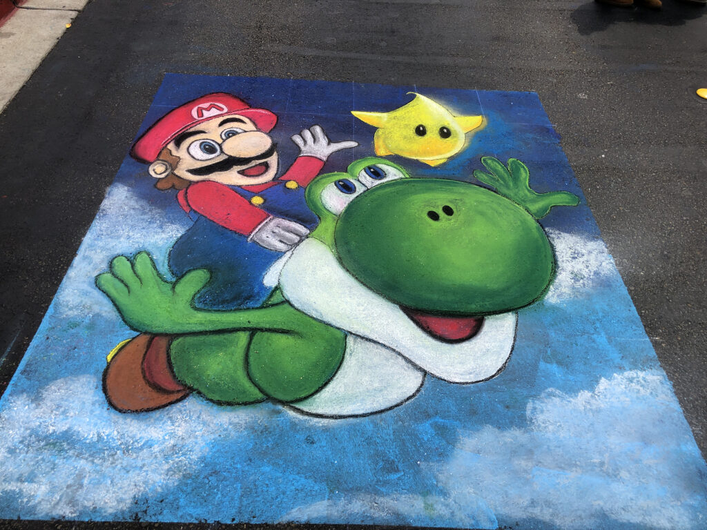 Mario Galaxy chalk art