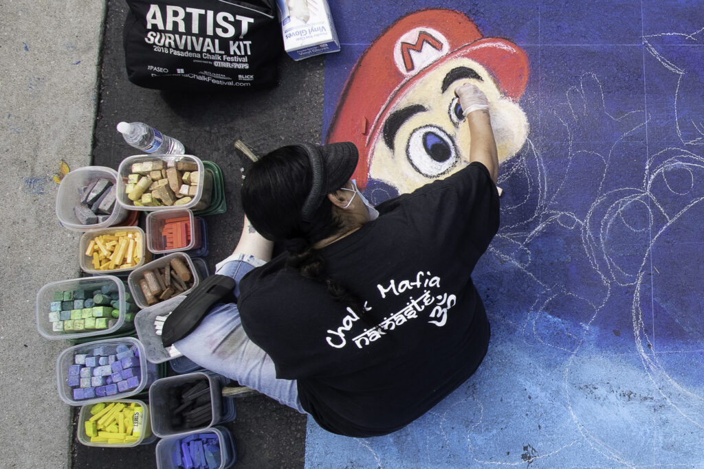 Mario Galaxy chalk art